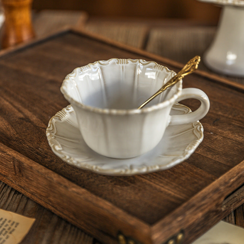 Taza Vintage con plato Elegante | Kawaii Stuff Shop