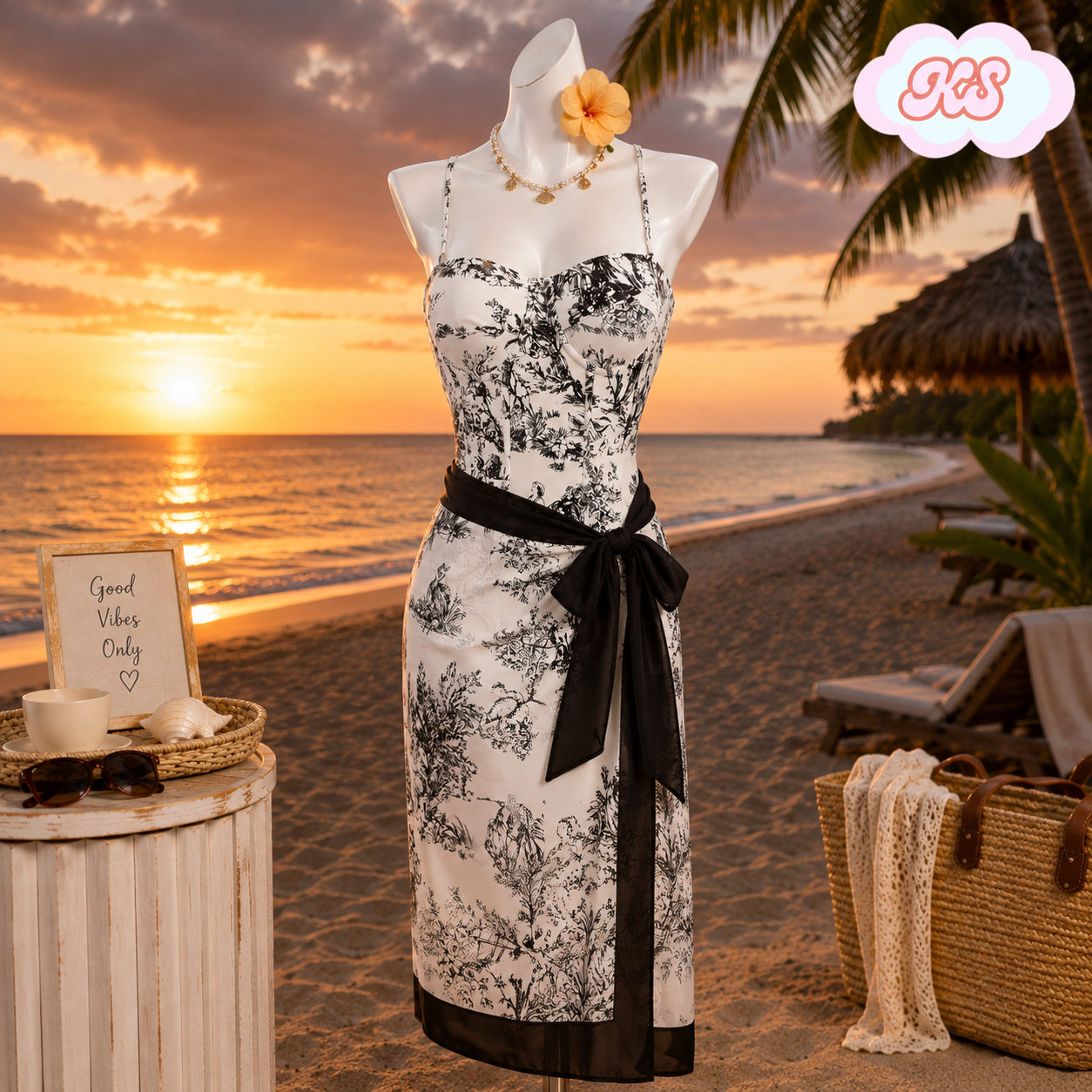 Bañador Elegante Mujer con Pareo Playa Tropical estilo japones