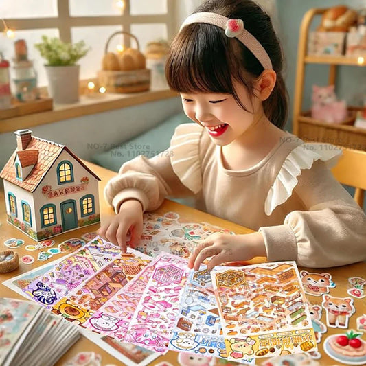 20Pcs 20in1 3D Cartoon Sticker Book | DIY Scenes Creative Gift for Kids, Portable Sticker Album for Birthday Christmas Crafts