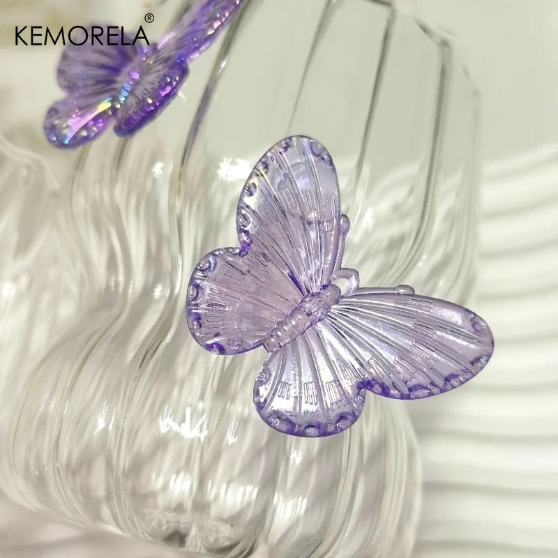 Handmade 3D Butterfly Glass Coffee Cup Elegant Striped Design with Cute Butterfly Pattern Reusable Comfortable Handle Gift