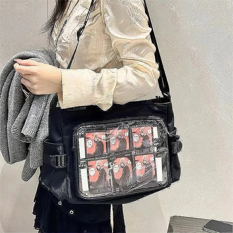 New Japan Style Transparent Postcard Display Shoulder Women Badge DIY Decoration Crossbody Bag Anime Expo Class Tote Itabag