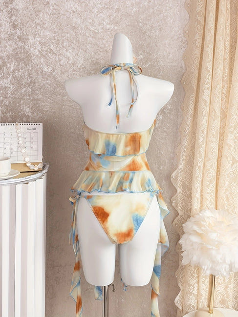 Bikini Kawaii para Mujer | Diseño Tie Dye Exclusivo | Estilo Medusa Único y Bonito
