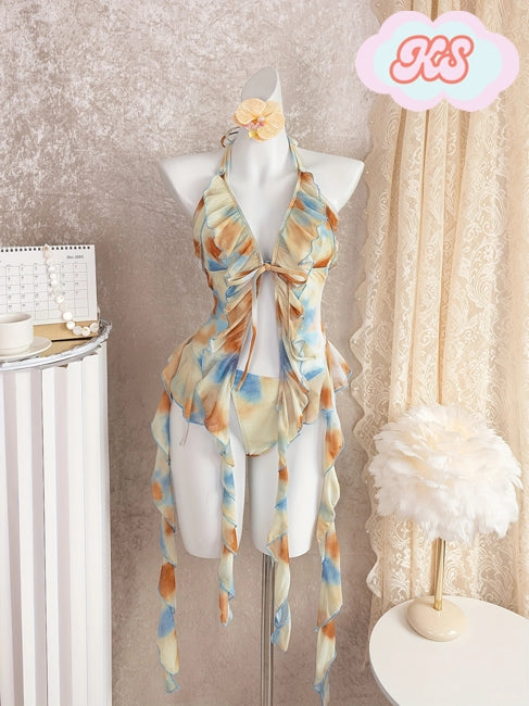 Bikini Kawaii para Mujer | Diseño Tie Dye Exclusivo | Estilo Medusa Único y Bonito