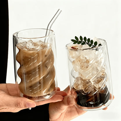 Vaso de Cristal en Espiral Aesthetic